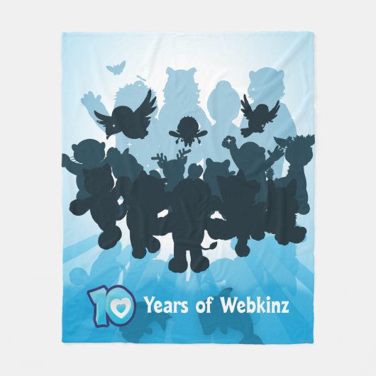 10 jaar Webkinz Silhouette Fleece Deken (Voorkant)