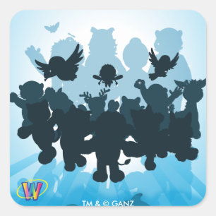 10 jaar Webkinz Silhouette Vierkante Sticker