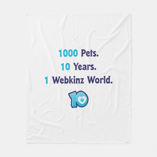 10 jaar Webkinz Stats Fleece Deken (Voorkant)