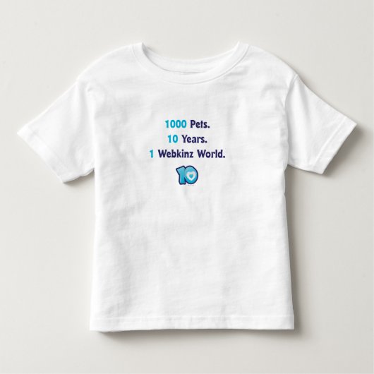 10 jaar Webkinz Stats Kinder Shirts (Voorkant)