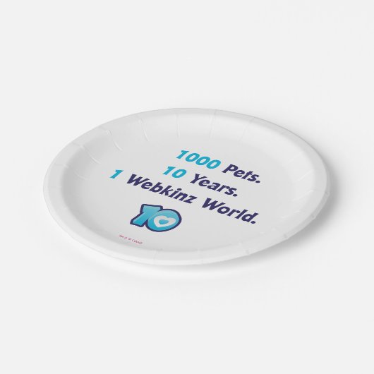 10 jaar Webkinz Stats Papieren Bordje (Gekanteld)