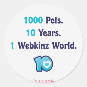 10 jaar Webkinz Stats Ronde Sticker