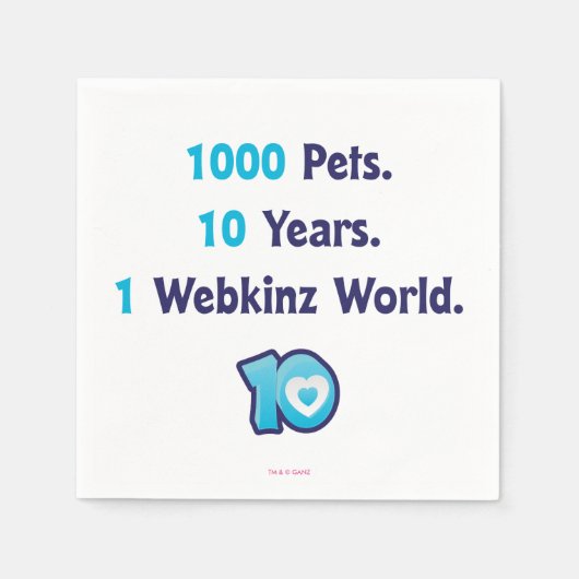 10 jaar Webkinz Stats Servet (Voorkant)