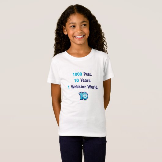 10 jaar Webkinz Stats T-shirt (Voorkant volledig)