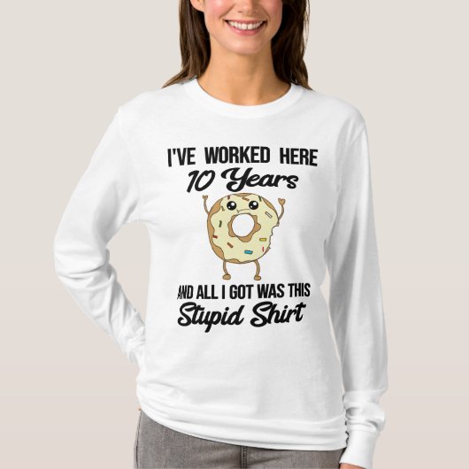10 Jaar Wereldjubileum Werknemer Waardering T-Shir T-shirt (Voorkant)