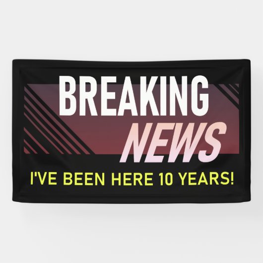 10 Jaar Werken Jubileum 10e Werknemer Feest Spandoek (Horizontaal)