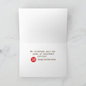 10 jaar werknemer Jubileum cirkels Kaart (Binnen)