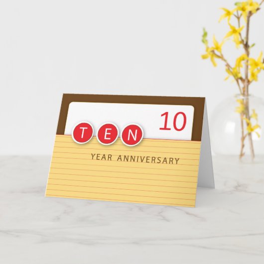 10 jaar werknemer Jubileum cirkels Kaart (Gele Bloem)