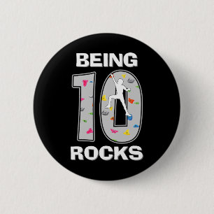 10 jaar zijn is vet Rocks klimmer 10e verjaardag Ronde Button 5,7 Cm