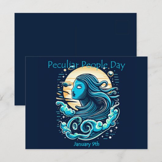 10 jan - eigenaardige Dag van de Mensen Briefkaart (Voorkant / Achterkant)
