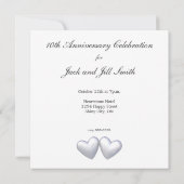 10-jarig jubileum blikken harten kaart (Achterkant)