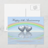 10-jarig jubileum Blikken Hartjes Briefkaart (Voorkant / Achterkant)