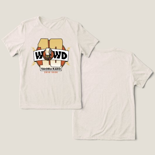 10-jarig jubileum bliksem Tri-Blend shirt (Ontwerp Voorkant & Achterkant)