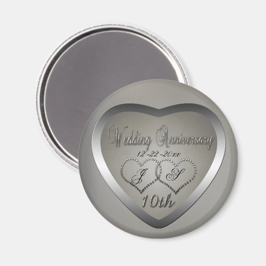 10-jarig Jubileum geborsteld Magneet (Voorkant / Achterkant)