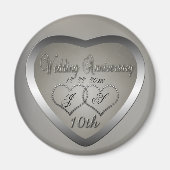 10-jarig Jubileum geborsteld Magneet (Voorkant)