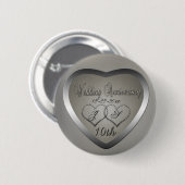 10-jarig Jubileum geborsteld Ronde Button 5,7 Cm (Voorkant /achterkant)