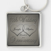 10-jarig Jubileum geborsteld Sleutelhanger (Voorkant)