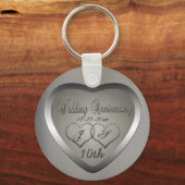 10-jarig Jubileum geborsteld Sleutelhanger (Voorkant)