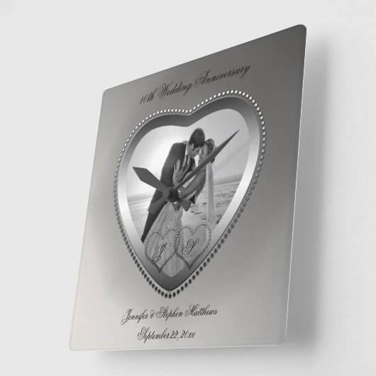 10-jarig Jubileum geborsteld Vierkante Klok (Hoek)