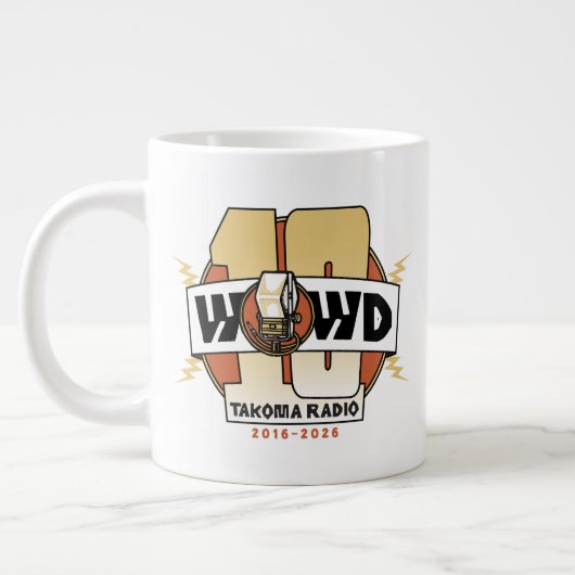 10-jarig jubileum grote koffiekop (Links)