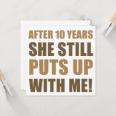 10-jarig jubileum humor voor mannen kaart (Voorkant / Achterkant in situ)