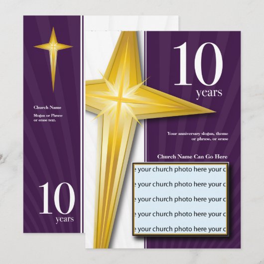 10-jarig Jubileum van de Kerk Kaart (Voorkant / Achterkant)