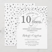 10-jarig jubileum - Zilver Wit Kaart (Voorkant / Achterkant)