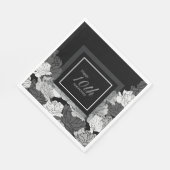 10-jarig jubileum Zilver, Zwart en Wit Servet (Hoek)