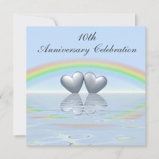 10-jarig jubileumbohartjes kaart (Voorkant)