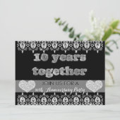 10-jarig jubileumfeest 10 Jaar Samen Harten Kaart (Staand voorkant)