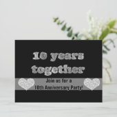 10-jarig jubileumfeest | 10 jaar samen kaart (Staand voorkant)