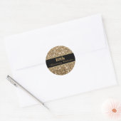 10-jarig jubileumfeest gouden glittersparels ronde sticker (Envelop)