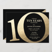 10-jarig jubileumfeest kaart (Voorkant / Achterkant)