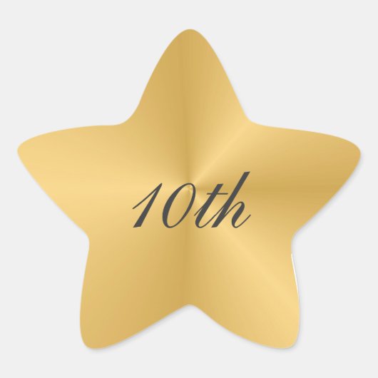10-jarig jubileumsticker ster sticker (Voorkant)