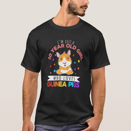 10-jarig meisje dat van Guinee Pigs Wheek houdt T-shirt (Voorkant)