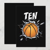 10-jarige Basketball Birthday Party 10th Boy Feestdagenkaart (Voorkant / Achterkant)