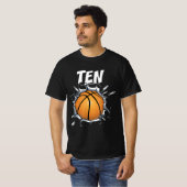 10-jarige Basketball Birthday Party 10th Boy T-shirt (Voorkant volledig)