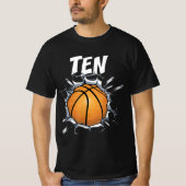 10-jarige Basketball Birthday Party 10th Boy T-shirt (Voorkant)
