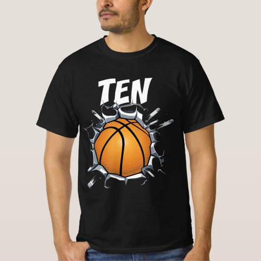 10-jarige Basketball Birthday Party 10th Boy T-shirt (Voorkant)
