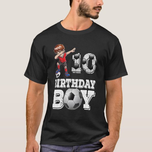 10-jarige Gifts Dabbing boy Soccer Player 10th b T-shirt (Voorkant)