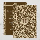 10-jarige jubileum uitnodiging vintage ontwerp (Voorkant / Achterkant)