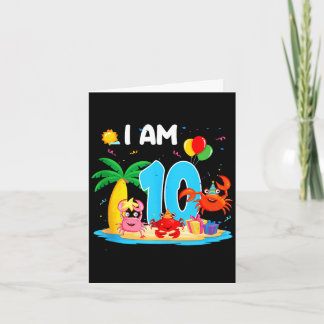 10-jarige krabbenliefhebber 10e krab thema strand kaart