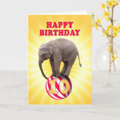 10-jarige leeftijd, een gelukkige olifantenverjaar kaart (Gele Bloem)