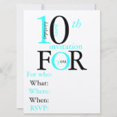 10-jarige verjaardagsuitnodiging kaart (Voorkant)