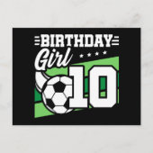 10-jarige Voetbal 10e Verjaardag Meisje Briefkaart (Voorkant)