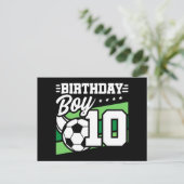 10-jarige Voetbal Kids 10e Verjaardag Jongen Briefkaart (Staand voorkant)