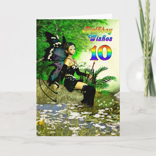 10-jarige wensen van een fee kaart (Voorkant)