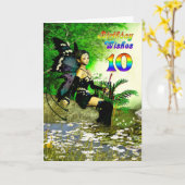 10-jarige wensen van een fee kaart (Gele Bloem)
