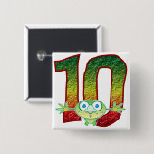 10-jarigen Ghoul Vierkante Button 5,1 Cm (Voorkant /achterkant)