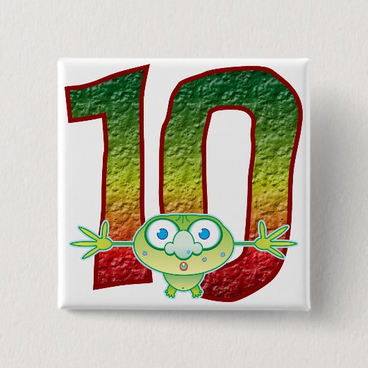 10-jarigen Ghoul Vierkante Button 5,1 Cm (Voorkant)